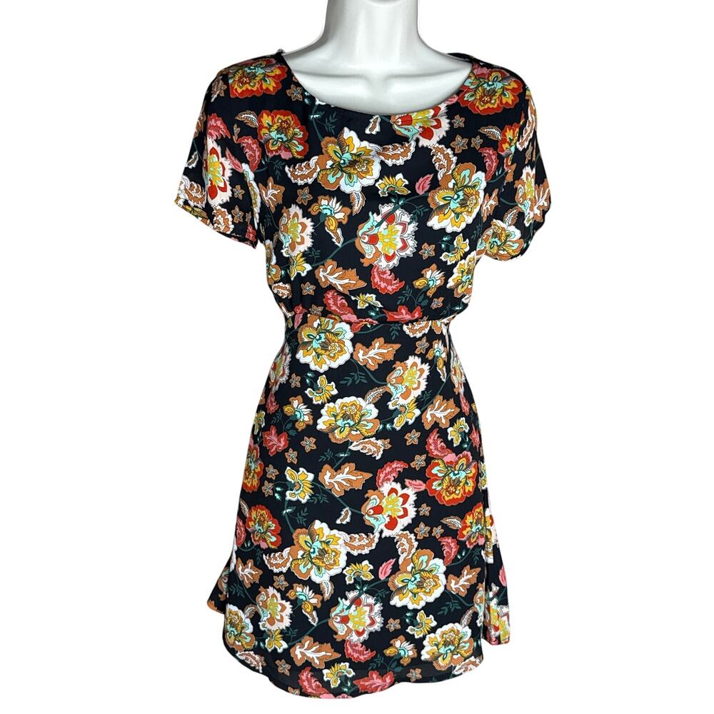 Rokoko Unique Vintage Black Fall Floral Dress S NWOT